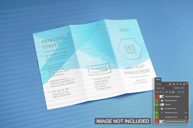 Opened Tri-Fold Flyer Mockup Psd
