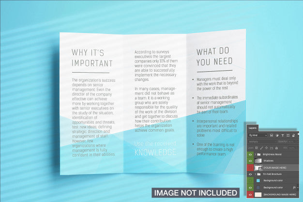 Opened Tri-Fold Flyer Mockup Psd