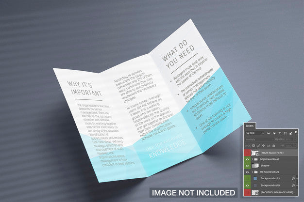 Opened Tri-Fold Flyer Mockup Psd