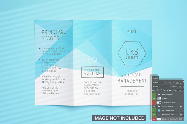 Opened Tri-Fold Flyer Mockup Psd