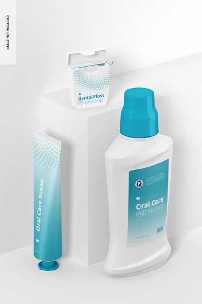 Oral Care Scene Mockup Psd