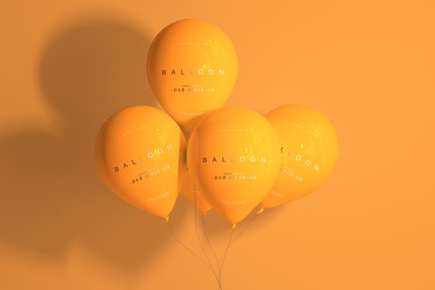 Orange Balloon Mockup Psd