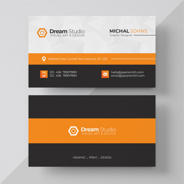 Orange Elegant Corporate Card Psd