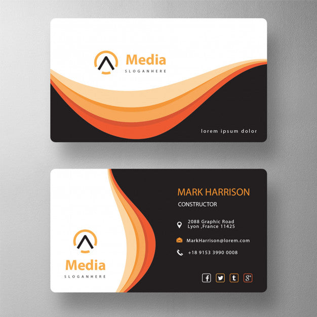 Orange Elegant Psd Visit Card Psd
