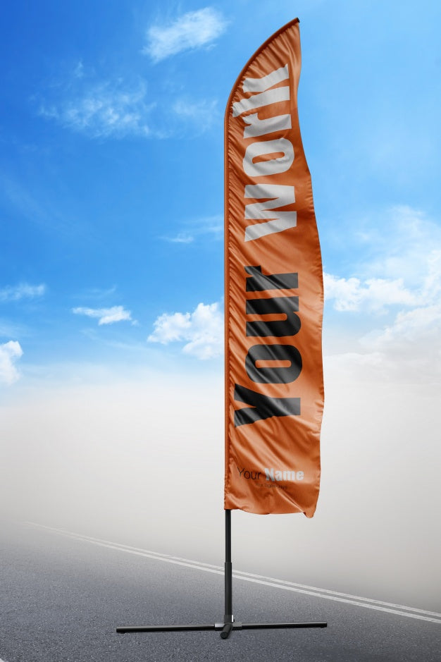 Orange Flag Mock Up Psd