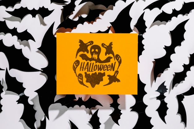 Orange Halloween Cover Mockup Psd