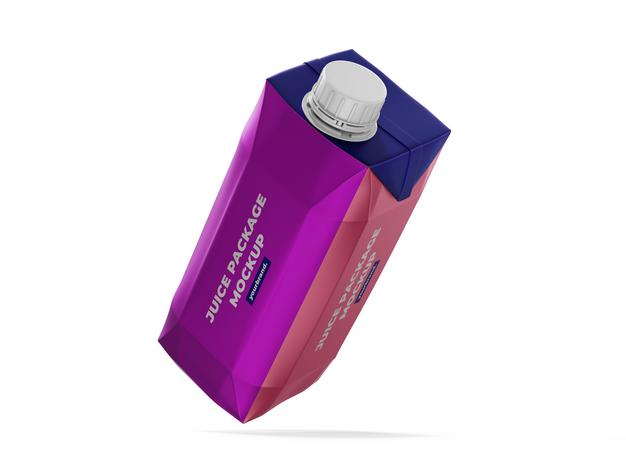 Orange Juice Box Mockup Template Psd