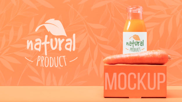 Orange Natural Smoothie Mock-Up Psd