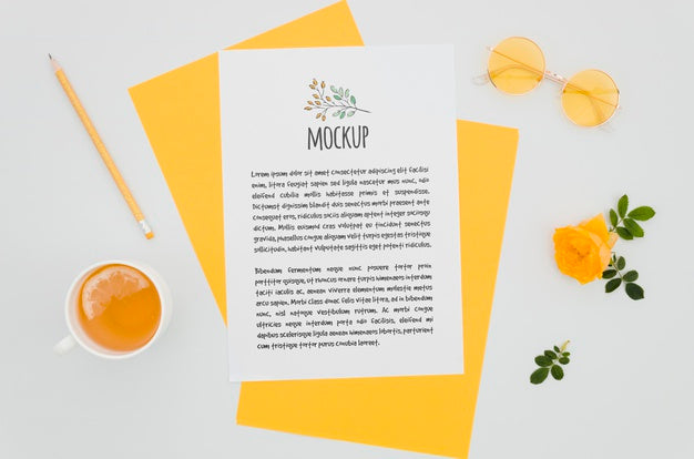 Orange Roses Botanical Mock-Up Psd