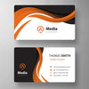 Orange Wavy Style Business Card Mockup Psd