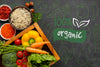 Organic Food Top View On A Grunge Background Psd
