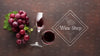 Organic Grape With Glass Of Wine Beside Psd