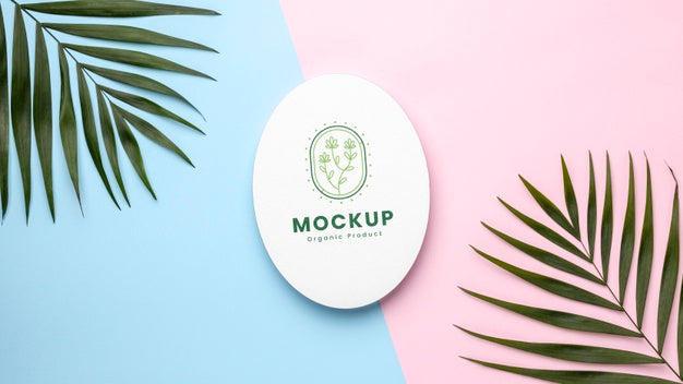 Organic Product Mock-Up With Leaves Psd