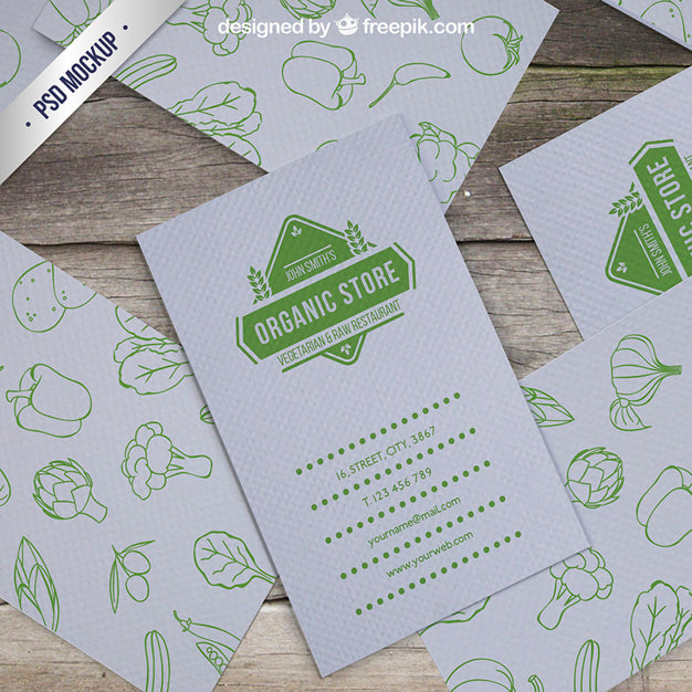 Organic Store Card Mockup Psd