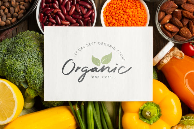 Organic Vegetables And Ingredients Top View Psd