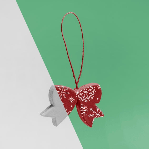 Ornamental Christmas Bow Mock-Up Psd