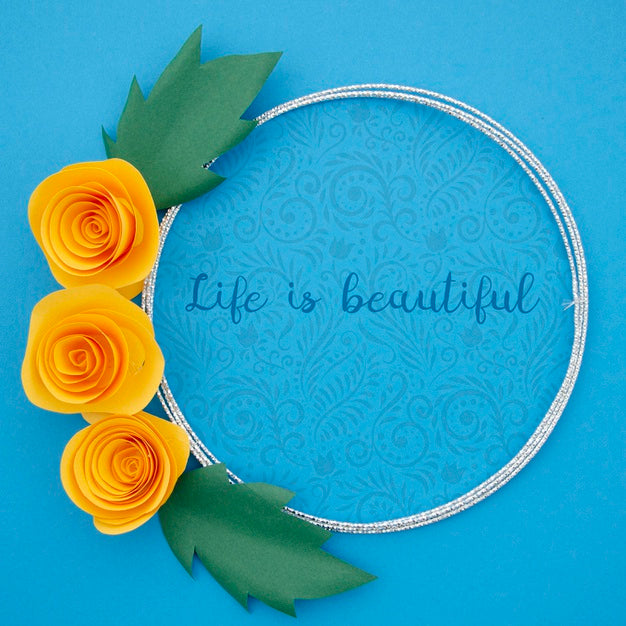 Ornamental Floral Frame With Motivational Message Psd