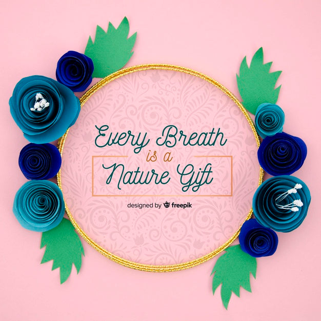 Ornamental Floral Frame With Positive Message Psd