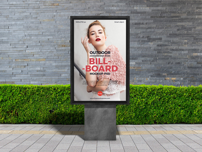 Outdoor Advertisement Stand Billboard Mockup Psd 2019