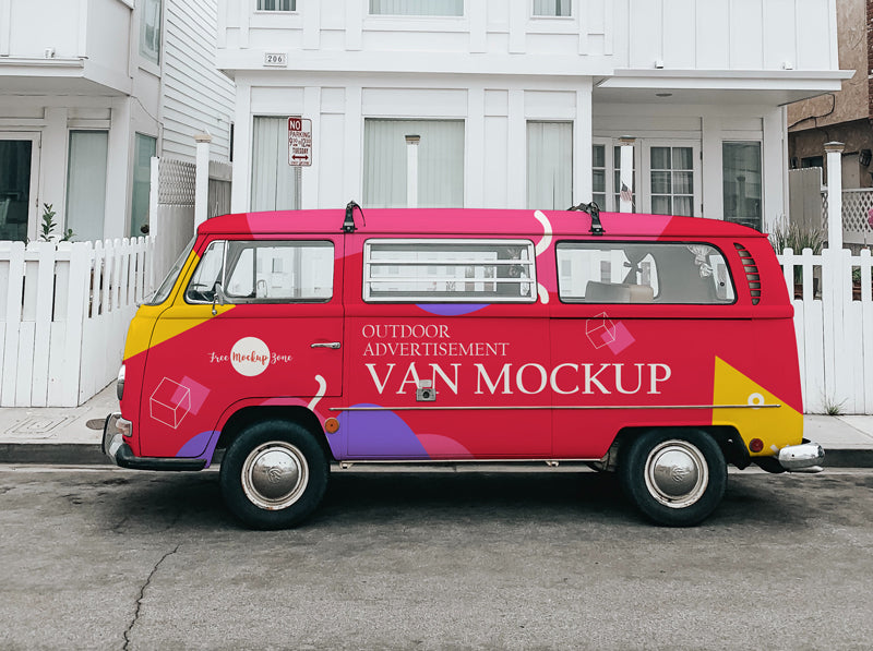 Outdoor Advertisement Van Mockup