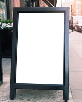 Outdoor Advertisement Wooden Banner Stand Mockup Psd