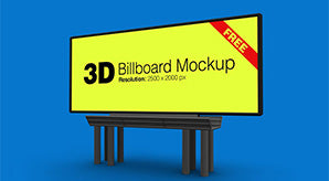 Outdoor Advertising 3D Billboard Mockup Psd