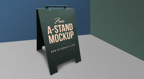 Outdoor Advertising A-Stand Mockup Psd