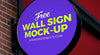 Outdoor Advertising Circular Wall Sign Board Logo Mock-Up Psd File