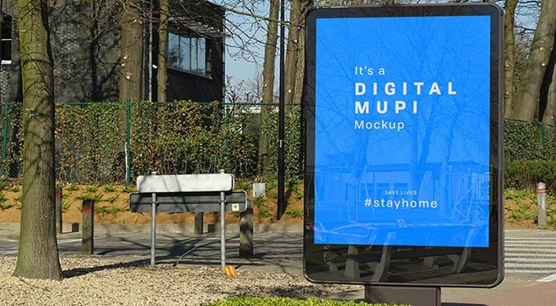 Outdoor Advertising Digital Backlit Mupi Mockup Psd