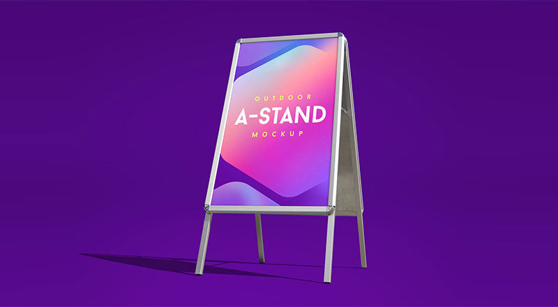 Outdoor Advertising Foldable A-Stand Mockup Psd