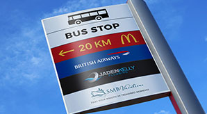 Outdoor Advertising Pylon Pole Sign Mockup Psd