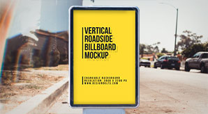 Outdoor Advertising Roadside Street Billboard Mockup Psd