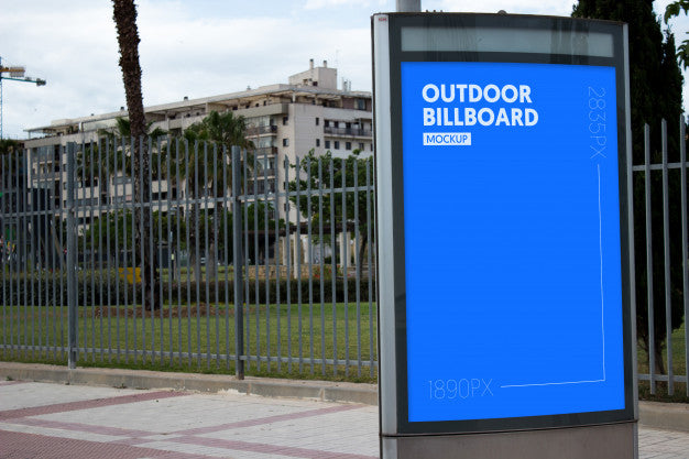 Outdoor Billboard Next To Park Psd