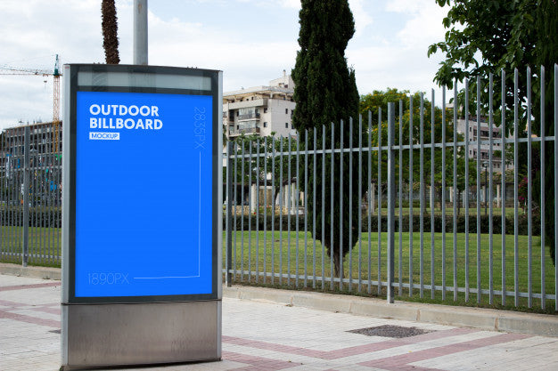 Outdoor Billboard Next To Park Psd