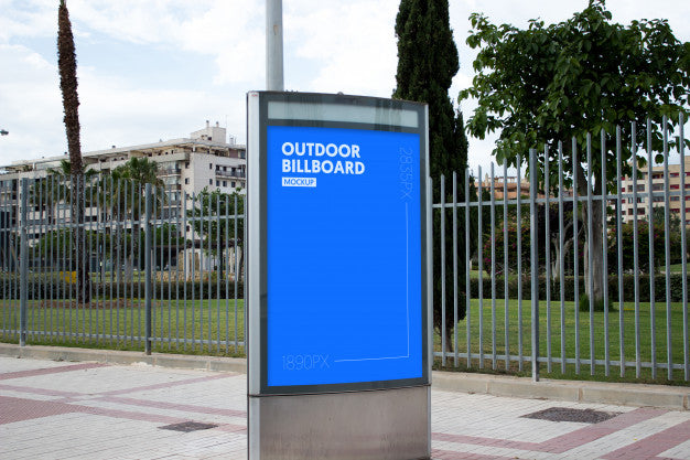 Outdoor Billboard Next To Park Psd