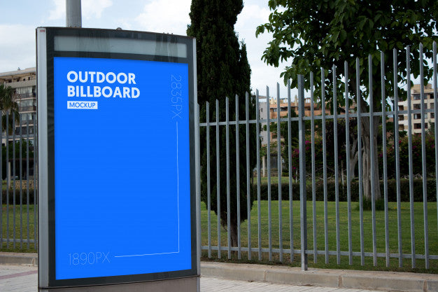 Outdoor Billboard Next To Park Psd
