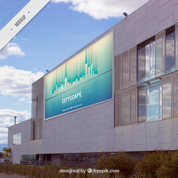 Outdoor Billboard On A Modern Building Psd
