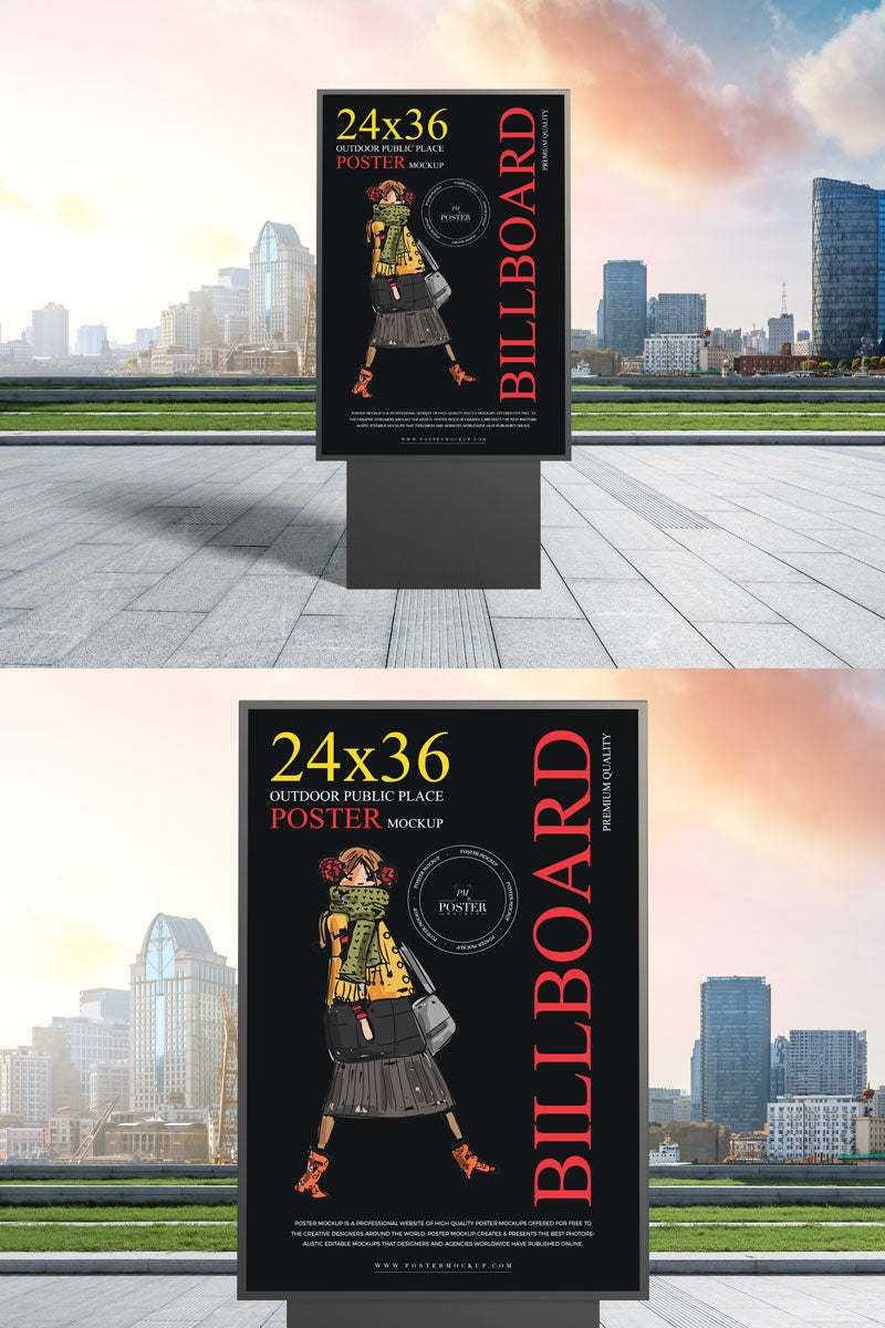 Outdoor Billboard Poster Mockup Psd