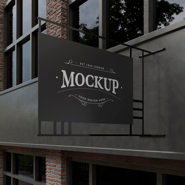 Outdoor Business Sign Mock-Up Psd