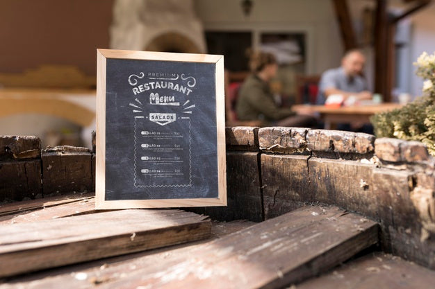 Outdoor Food Menu Concept Mock-Up Psd