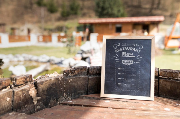 Outdoor Food Menu Concept Mock-Up Psd
