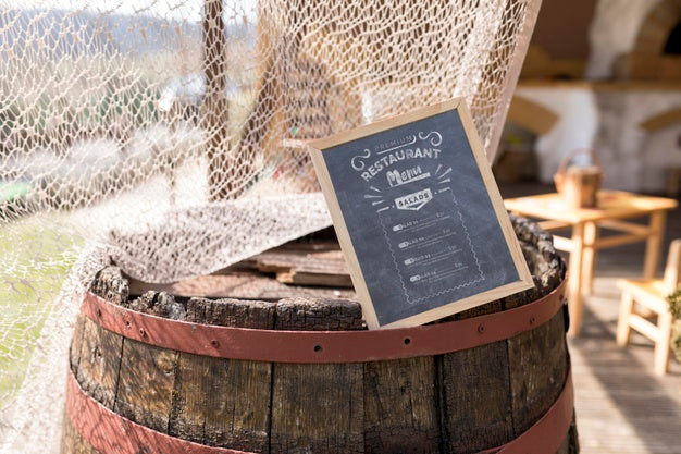 Outdoor Food Menu Concept Mock-Up Psd