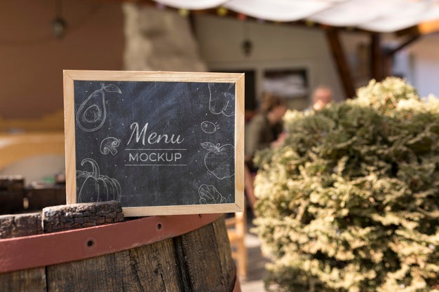 Outdoor Food Menu Concept Mock-Up Psd