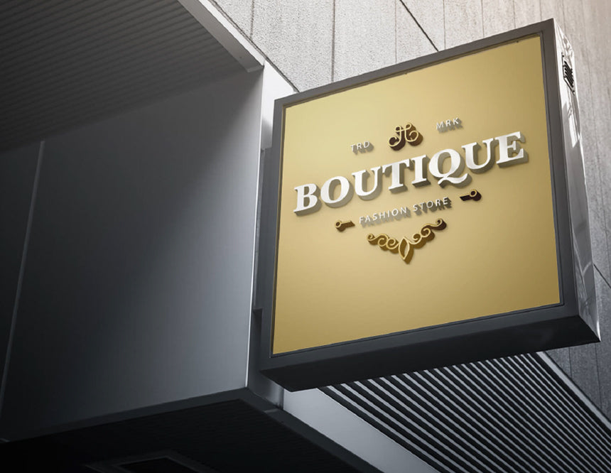 Outdoor Wall Mounted Signboard Mockups