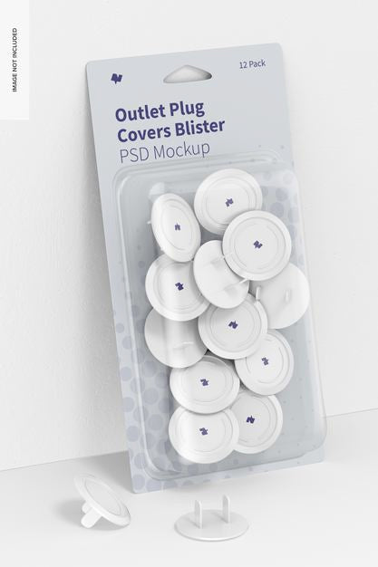 Outlet Plug Covers Blister Mockup Psd