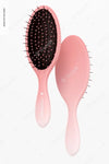 Oval Hair Brushes Mockup, Floating Psd