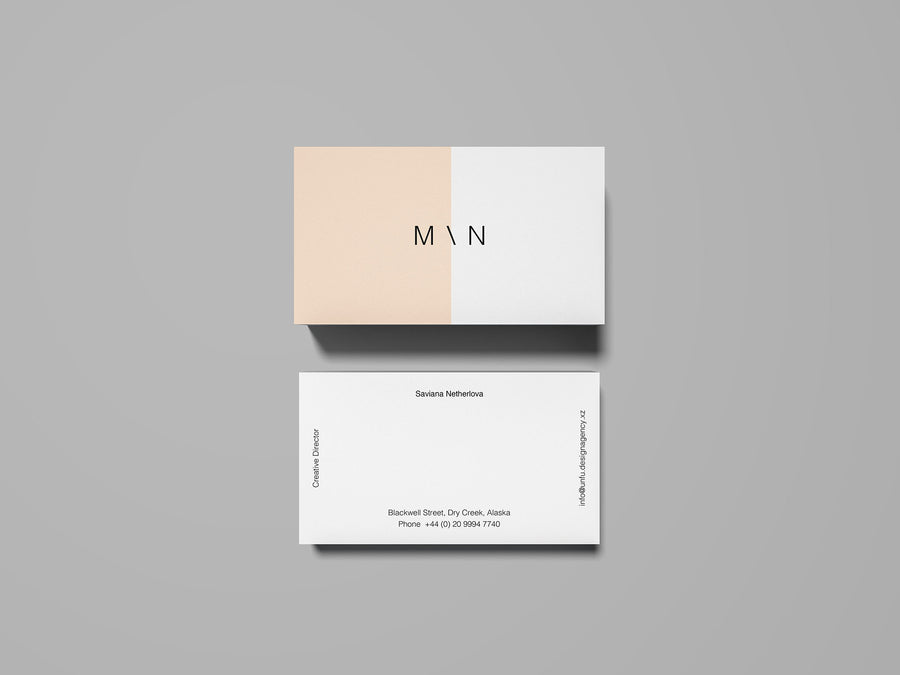 Overhead Business Card Mockup