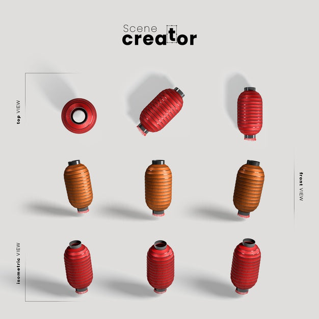 Pack Of Chinese Festive Balloons Psd