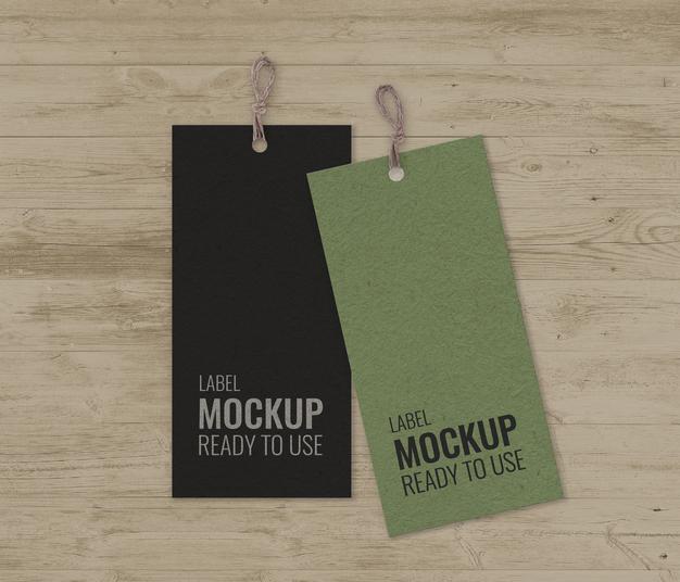Pack Of Labels With Stripe Mockup Psd