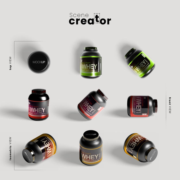 Packages Protein For Gym Mock-Up Psd